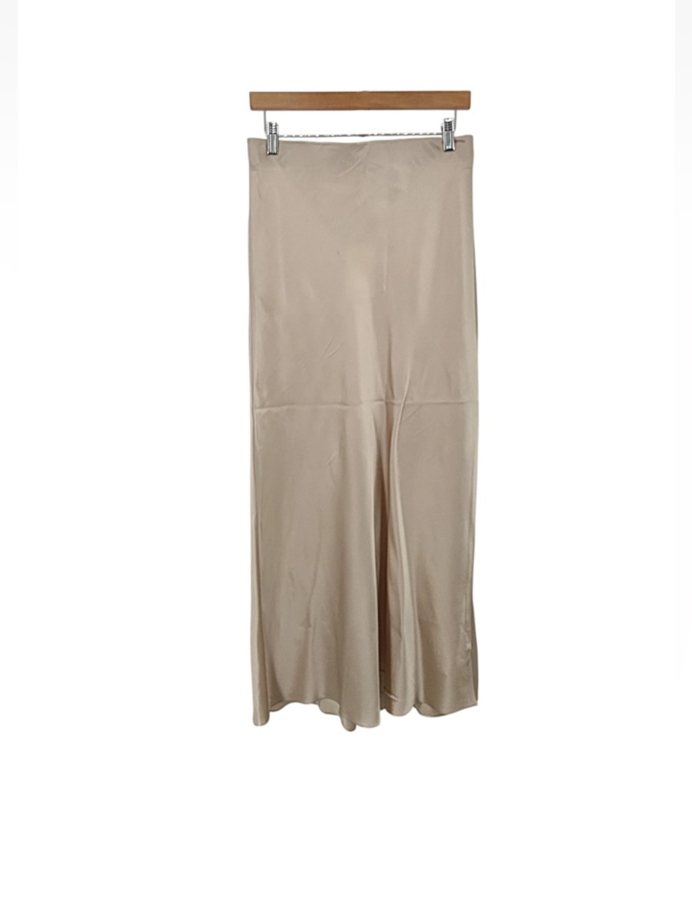 Quince Beige Satin Maxi Skirt